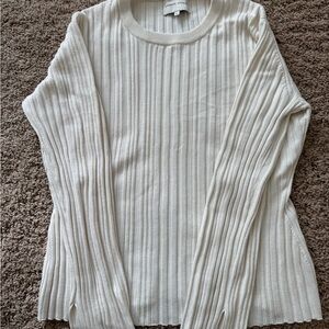 Loulou Studio Cream Ribbed Long Sleeve Top